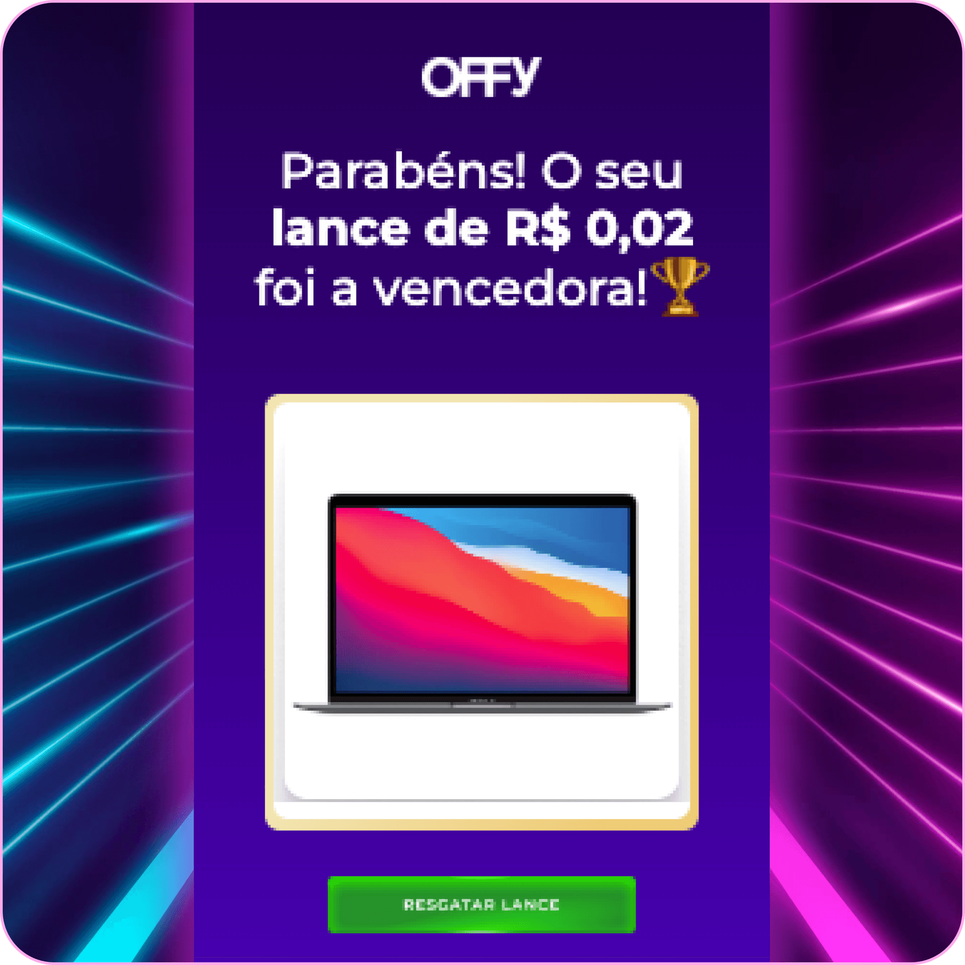 Faça com o Lance único menor e finalize sua compra